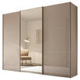SCHWEBETÜRENSCHRANK 298/222/68 cm 3-türig Alufarben, Sandfarben  - Sandfarben/Alufarben, KONVENTIONELL, Glas/Holzwerkstoff (298/222/68cm) - Moderano