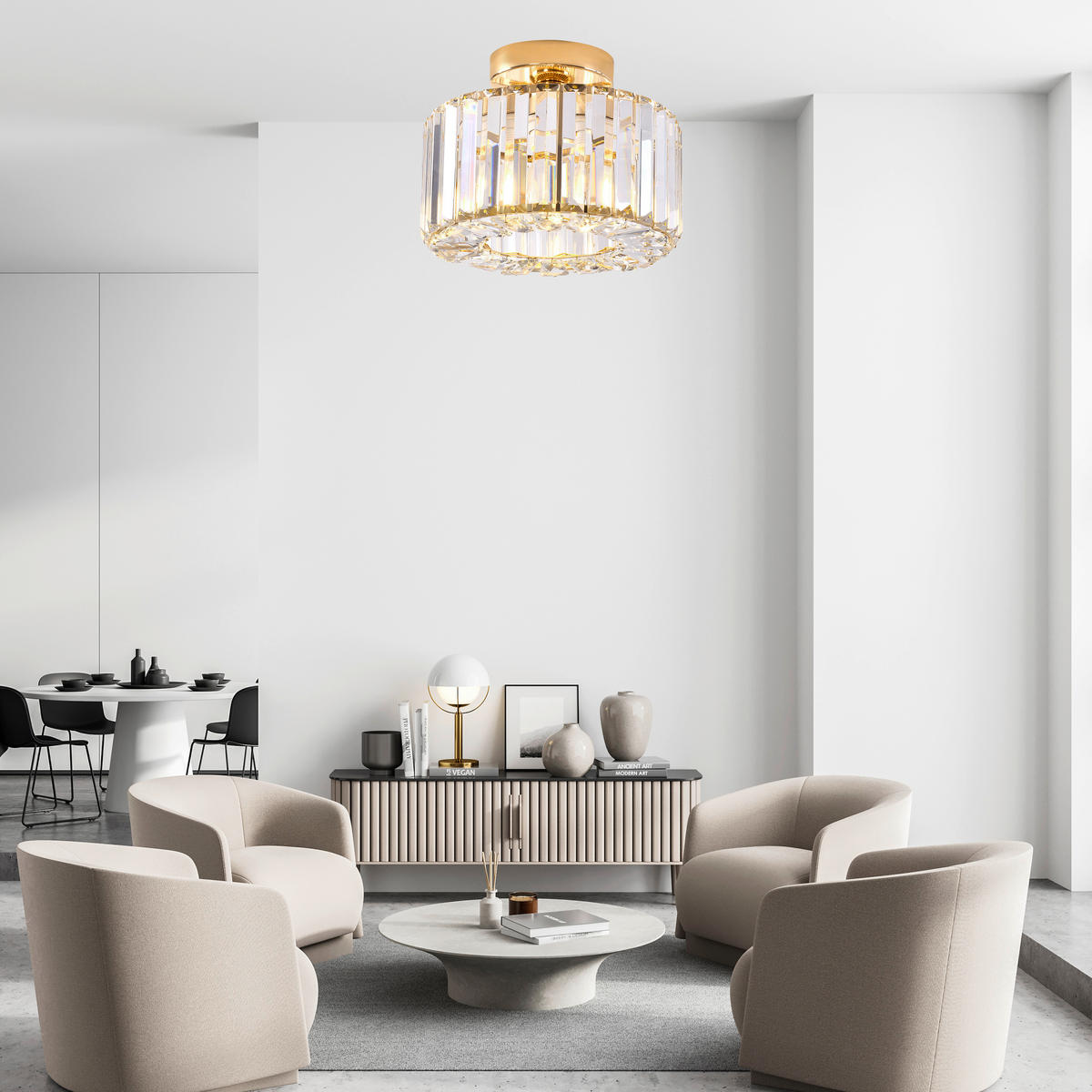 HÄNGELEUCHTE  - Goldfarben, KONVENTIONELL, Glas (18.6/24.5/24.5cm)