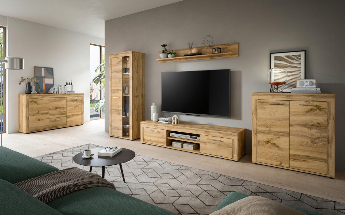 HIGHBOARD Jam  in 80/88/35 cm  - Eiche Wotan/Silberfarben, Design, Holzwerkstoff/Kunststoff (80/88/35cm) - MID.YOU
