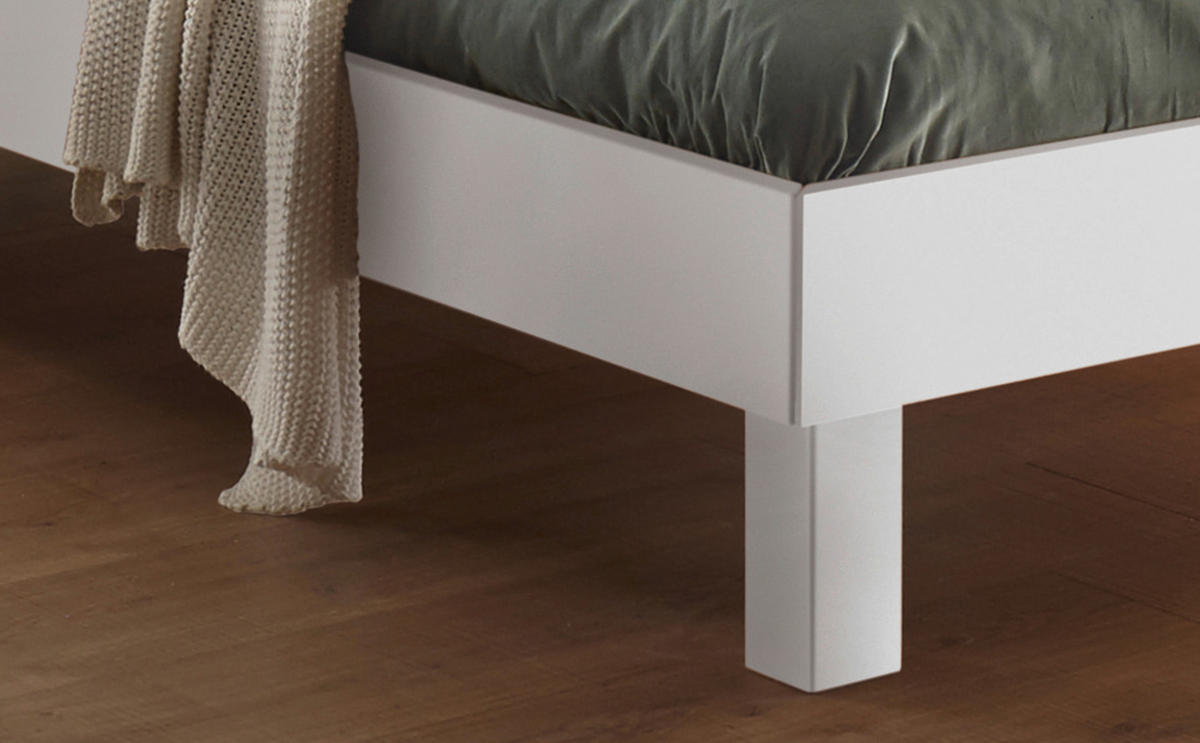 BETT 120/200 cm  in Weiss   - Weiss, Design, Holzwerkstoff (120/200cm) - Hasena