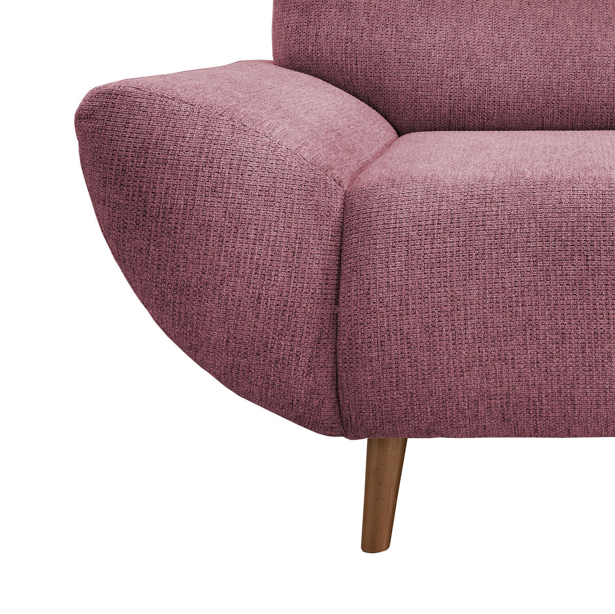 2-SITZER-SOFA Chenille Brombeere  - Wildeiche/Brombeere, MODERN, Holz/Textil (173/81/90cm) - MID.YOU