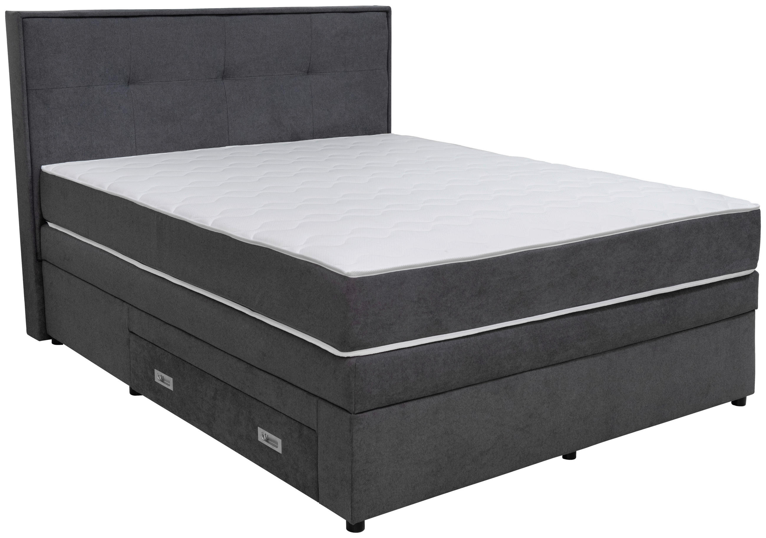 Hom`in POSTEL BOXSPRING, 160/200 cm, dřevo, textil, kompozitní dřevo, tmavě šedá