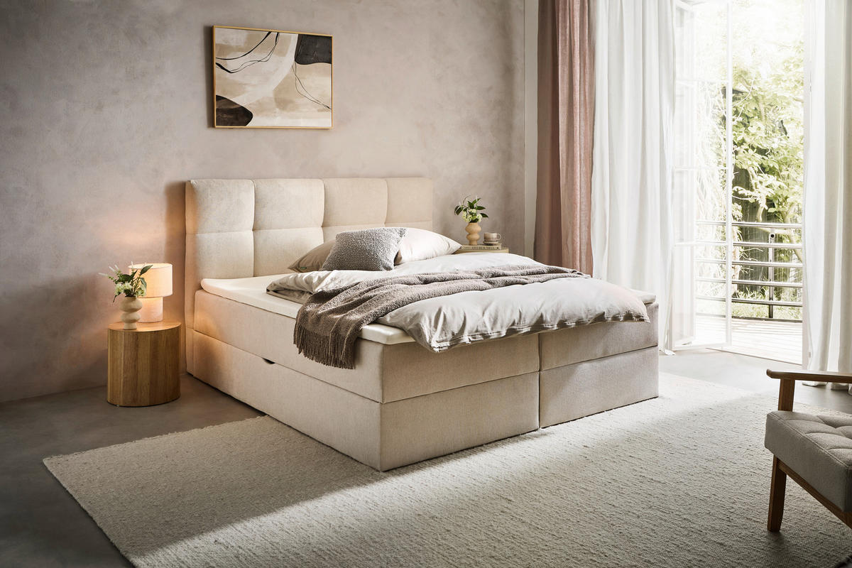 BOXBETT 140/200 cm  in Creme  - Creme, KONVENTIONELL, Textil (140/200cm) - Boxxx