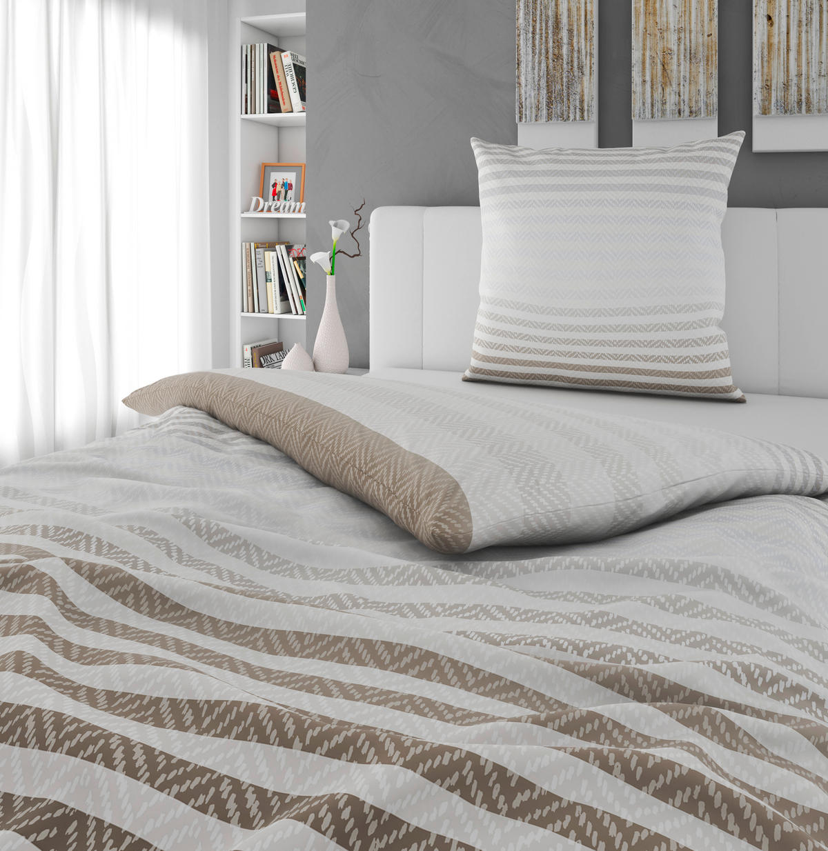 BETTWÄSCHE Flanell 155/220 cm  - Grau, Textil (155/220cm) - Novel