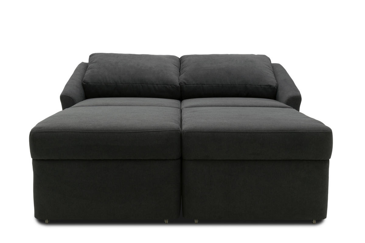 SCHLAFSOFA Mikrofaser Dunkelgrau  - Dunkelgrau/Beige, Basics, Kunststoff/Textil (168/86/96cm) - MID.YOU