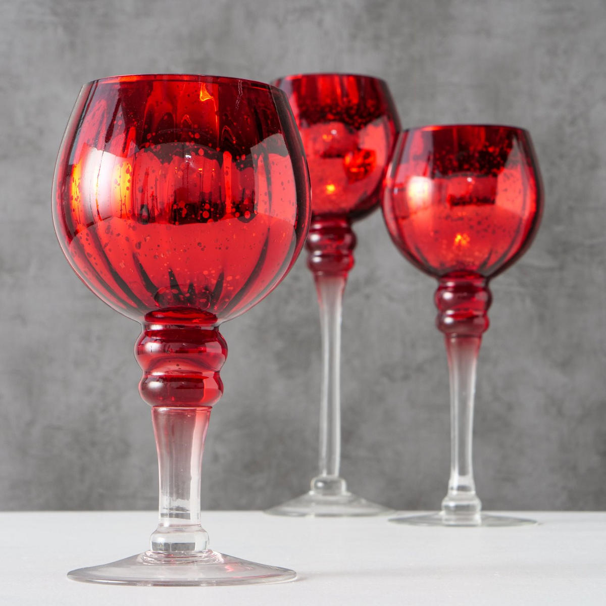 WINDLICHT - Rot, LIFESTYLE, Glas (25cm)