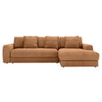 ECKSOFA in Cord Rostfarben  302/182 cm  - Rostfarben/Schwarz, MODERN, Kunststoff/Textil (302/182cm) - Carryhome