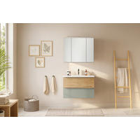 BADEZIMMER 2-teilig  in  - Schilfgrün/Wildeiche, Trend, Glas/Holzwerkstoff (80/200/47cm) - Held