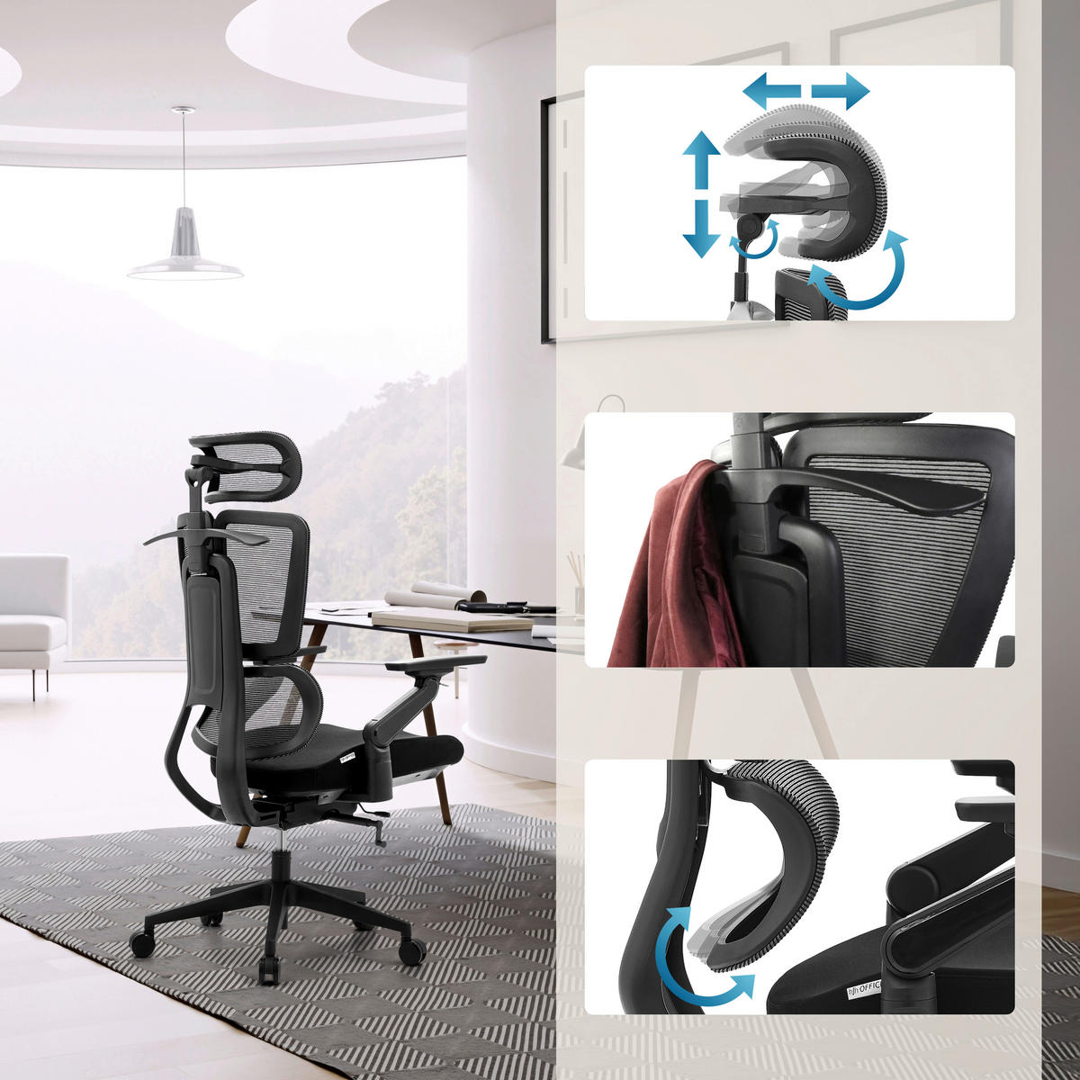 DREHSTUHL Flachgewebe Schwarz  - Schwarz, MODERN, Kunststoff/Textil (68/140/67cm) - MID.YOU