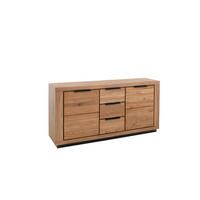 Sideboard 163cm Greno 163/80/40 cm  - Wildeiche/Schwarz, ROMANTIK / LANDHAUS, Holz/Holzwerkstoff (163/80/40cm)
