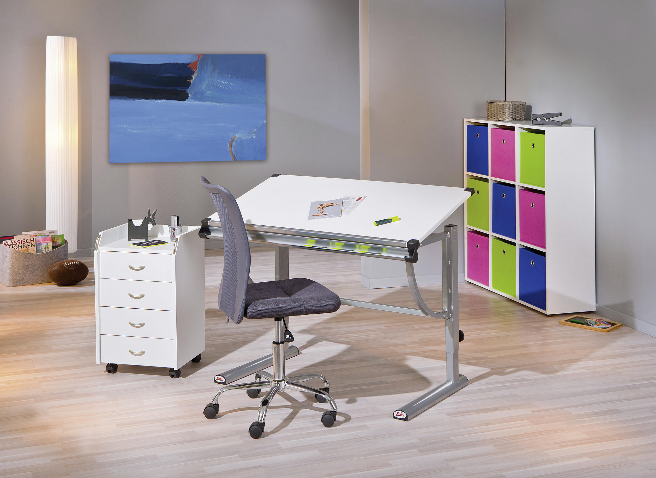 JUGENDDREHSTUHL Netz Grau  - Chromfarben/Grau, MODERN, Kunststoff/Textil (43/88/56cm) - MID.YOU