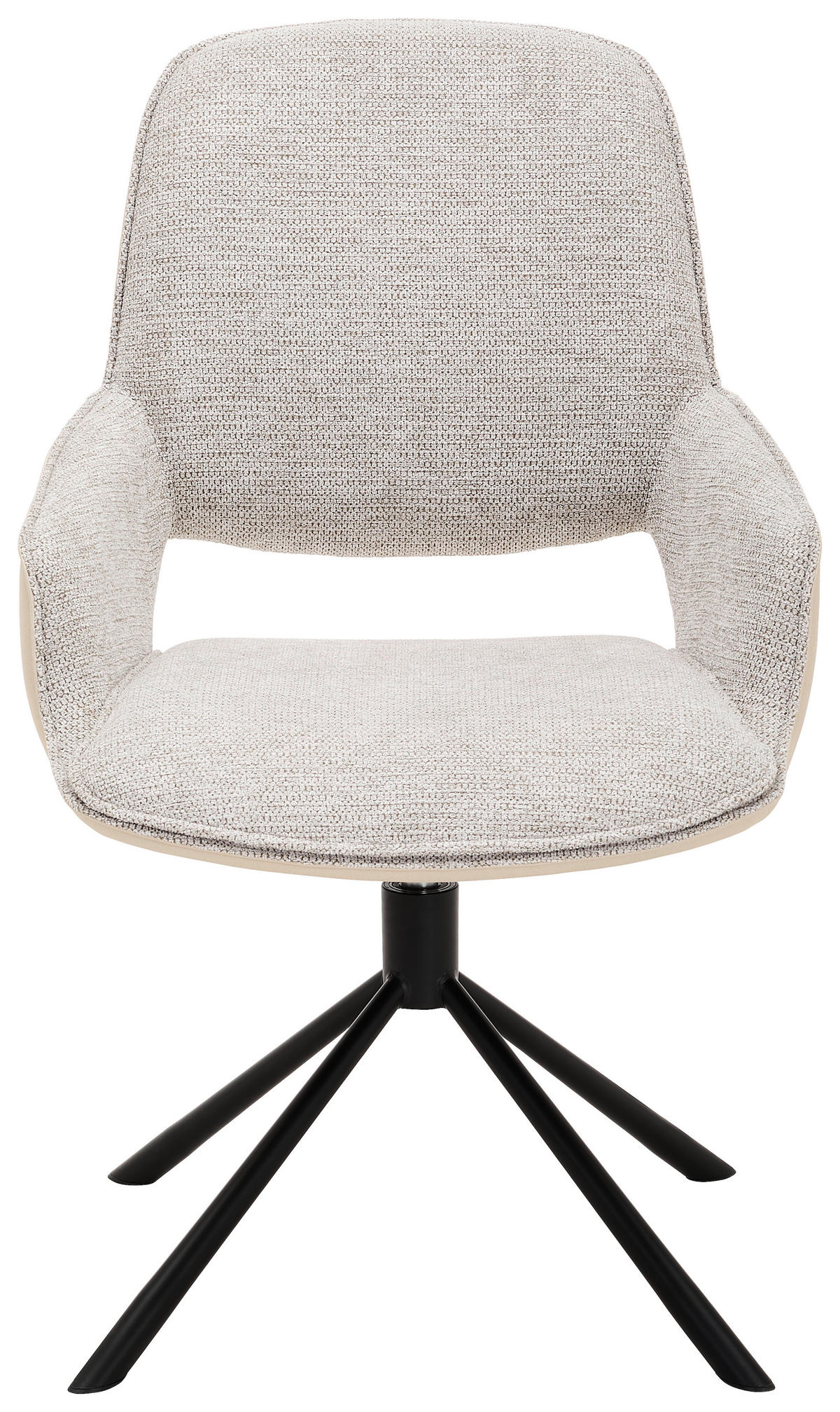 ARMLEHNSTUHL  in Eisen Webstoff  - Beige/Schwarz, Design, Textil/Metall (57/93/64cm) - Novel
