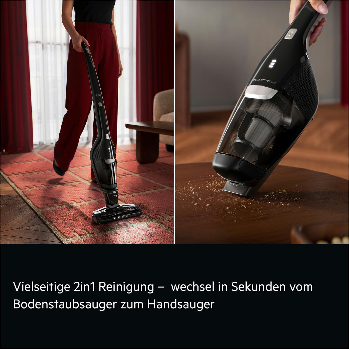 AKKU-HANDSTAUBSAUGER  - Schwarz, Basics, Kunststoff (26,5/107/15,5cm) - AEG