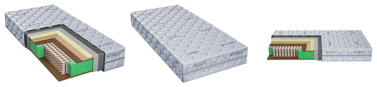 TASCHENFEDERKERNMATRATZE 140/200 cm Höhe ca. 24 cm  - Basics, Textil (140/200cm) - Boxxx