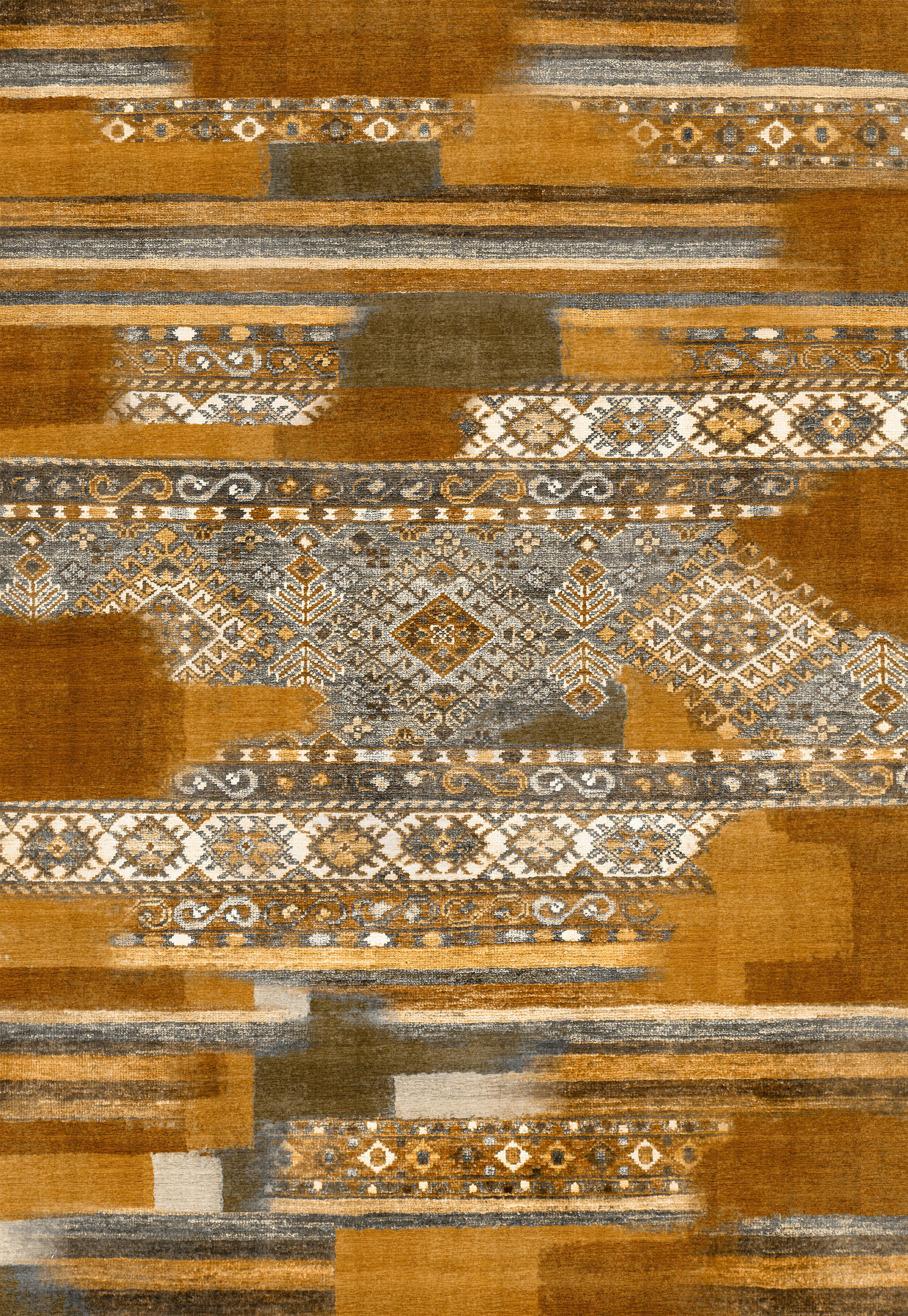 TUFTTEPPICH 160/230 cm MESIO MYFAR Cognac, Greige, Nickelfarben  - Greige/Cognac, Design, Kunststoff/Textil (160/230cm) - Lindorug