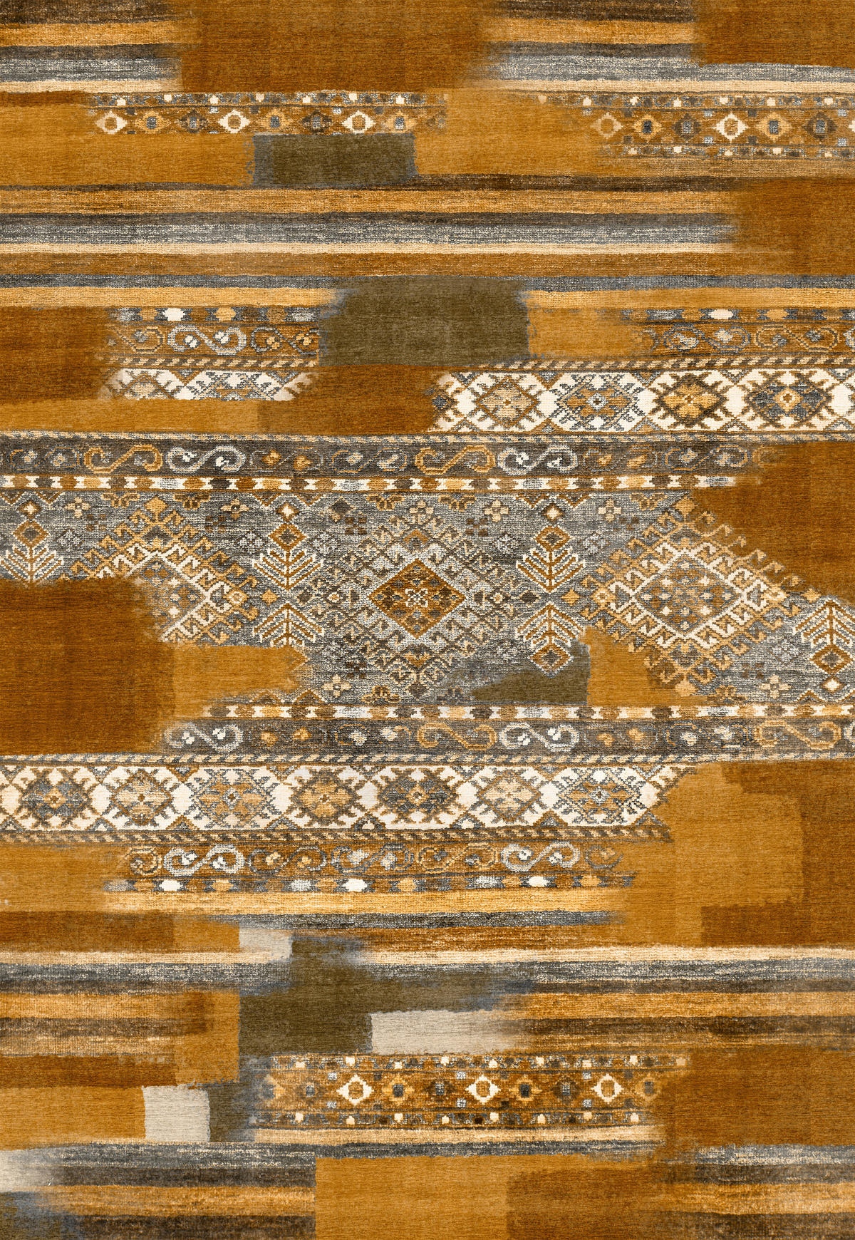 TUFTTEPPICH 80/150 cm MESIO MYFAR Nickelfarben, Greige, Cognac  - Greige/Cognac, Design, Kunststoff/Textil (80/150cm) - Lindorug