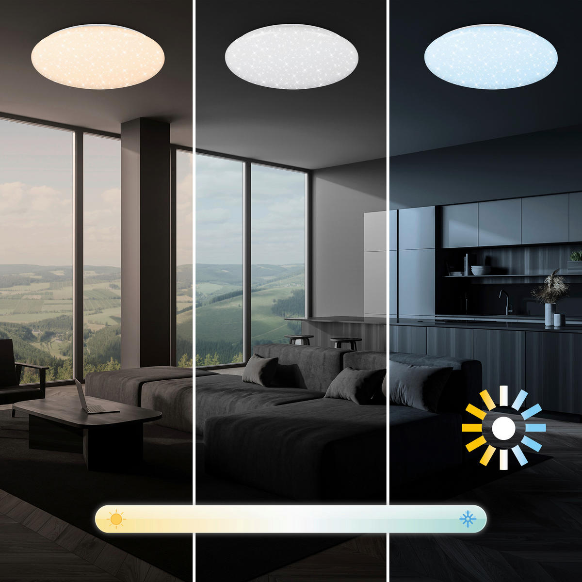 STROPNA LED-SVETILKA  VERB /8000 lm/3000-6500 K// - bela, Basics, kovina/umetna masa (56/8,5cm)