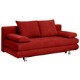 SCHLAFSOFA Mikrofaser Bordeaux  - Chromfarben/Bordeaux, Design, Kunststoff/Textil (196/74/90cm) - Carryhome