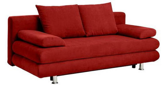 SCHLAFSOFA Mikrofaser Bordeaux  - Chromfarben/Bordeaux, Design, Kunststoff/Textil (196/74/90cm) - Carryhome