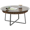 COUCHTISCH Kerneiche vollmassiv Parsolglas 80/80/40 cm rund Anthrazit, Eichefarben  - Eichefarben/Anthrazit, Design, Glas/Holz (80/80/40cm) - Valnatura