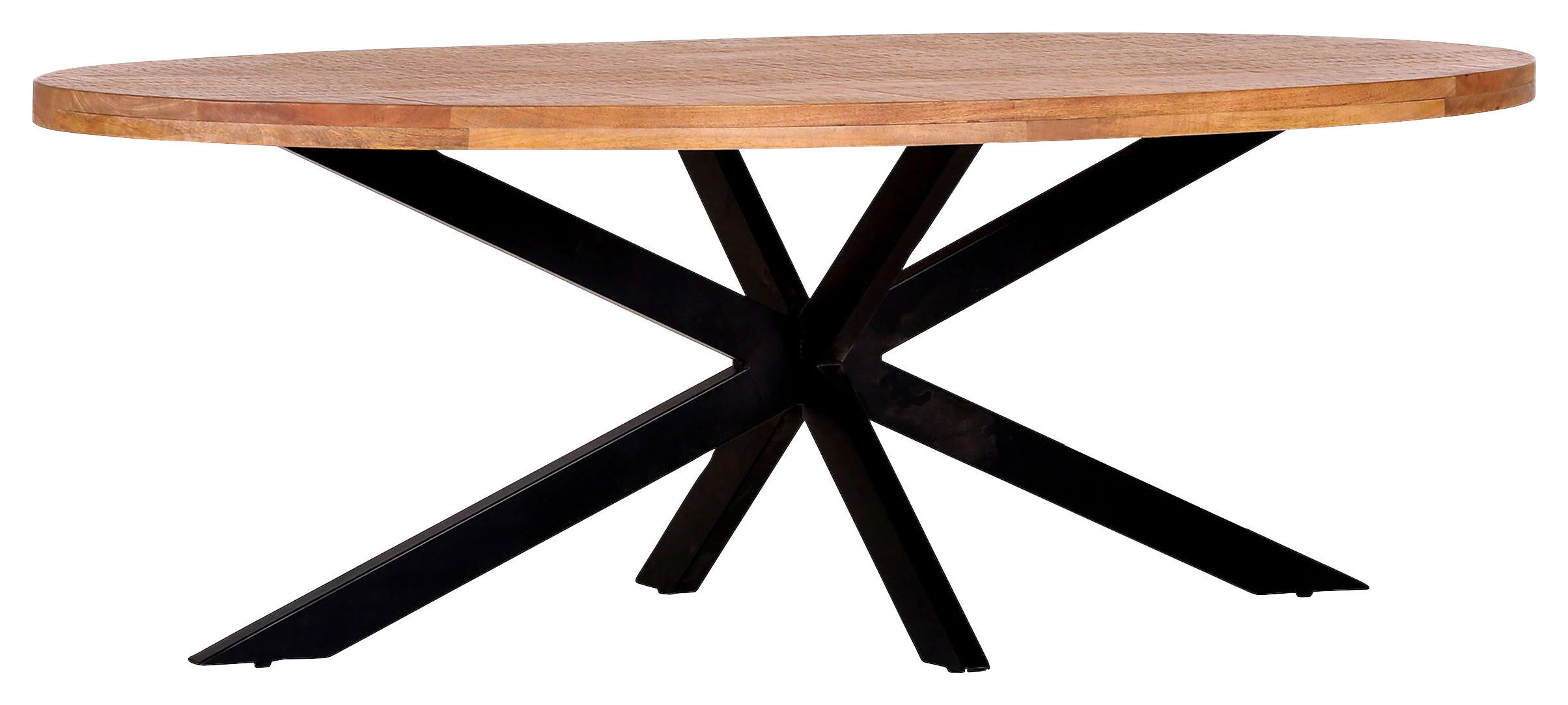 MASĂ in lemn 220/100/77 cm   - culoare natur/negru, Modern, lemn/metal (220/100/77cm) - Voleo