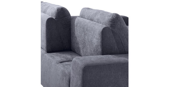 ECKSOFA Dunkelgrau Flachgewebe  - Dunkelgrau, Design, Textil/Metall (260/188cm) - Hom`in