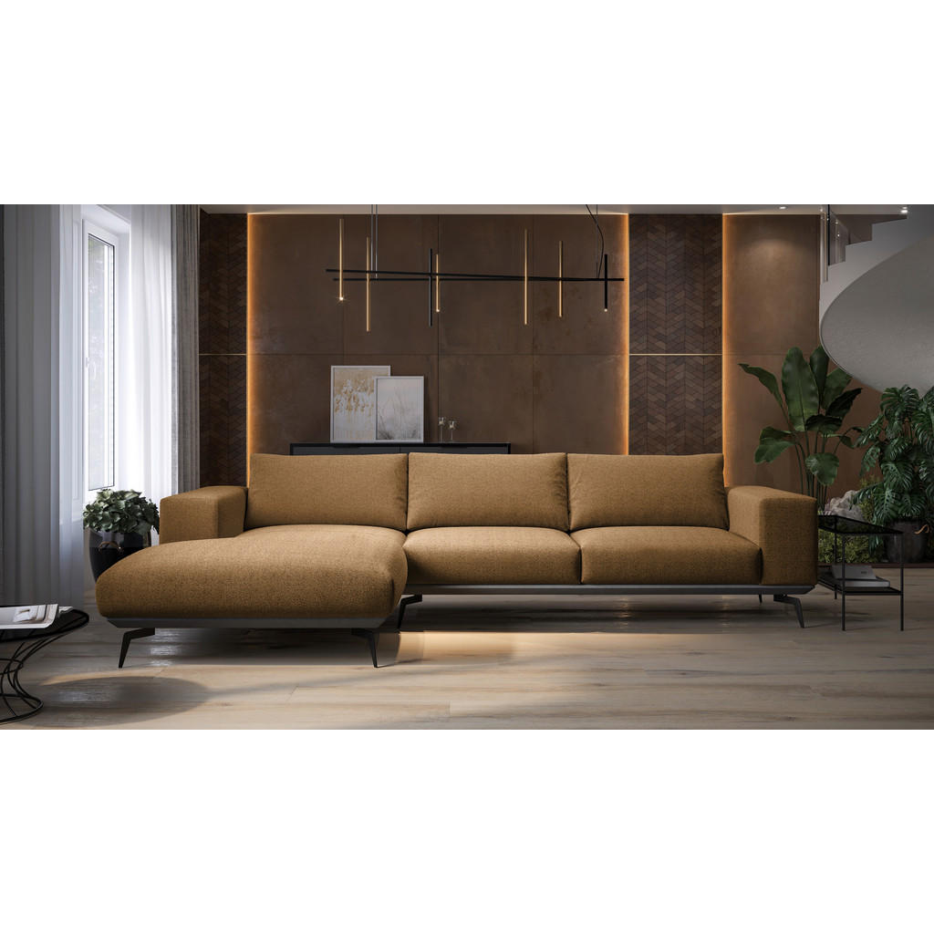 Thumbnail - Mid.you Ecksofa, Rost, Holz, Textil, 4-Sitzer, Füllung: Polyester, Silikon, Ottomane links, L-Form, 330x180 cm, Made in ...