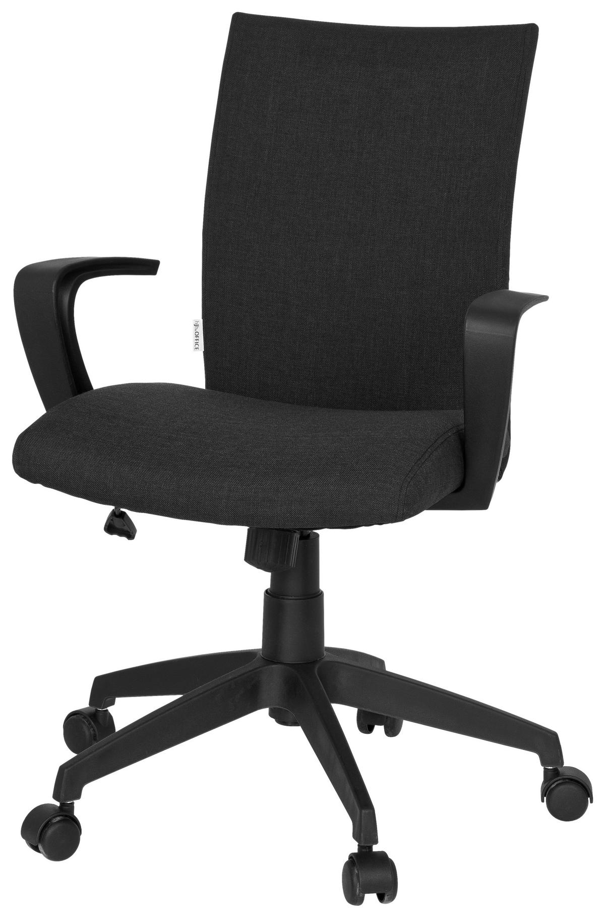 OTOČNÁ ŽIDLE, plochá tkanina, černá - černá, Moderní, textil/plast (54/104/44cm) - MID.YOU