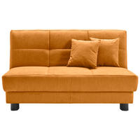 SCHLAFSOFA Mikrovelours Currygelb  - Currygelb/Schwarz, KONVENTIONELL, Textil/Metall (145/85/100cm) - Carryhome