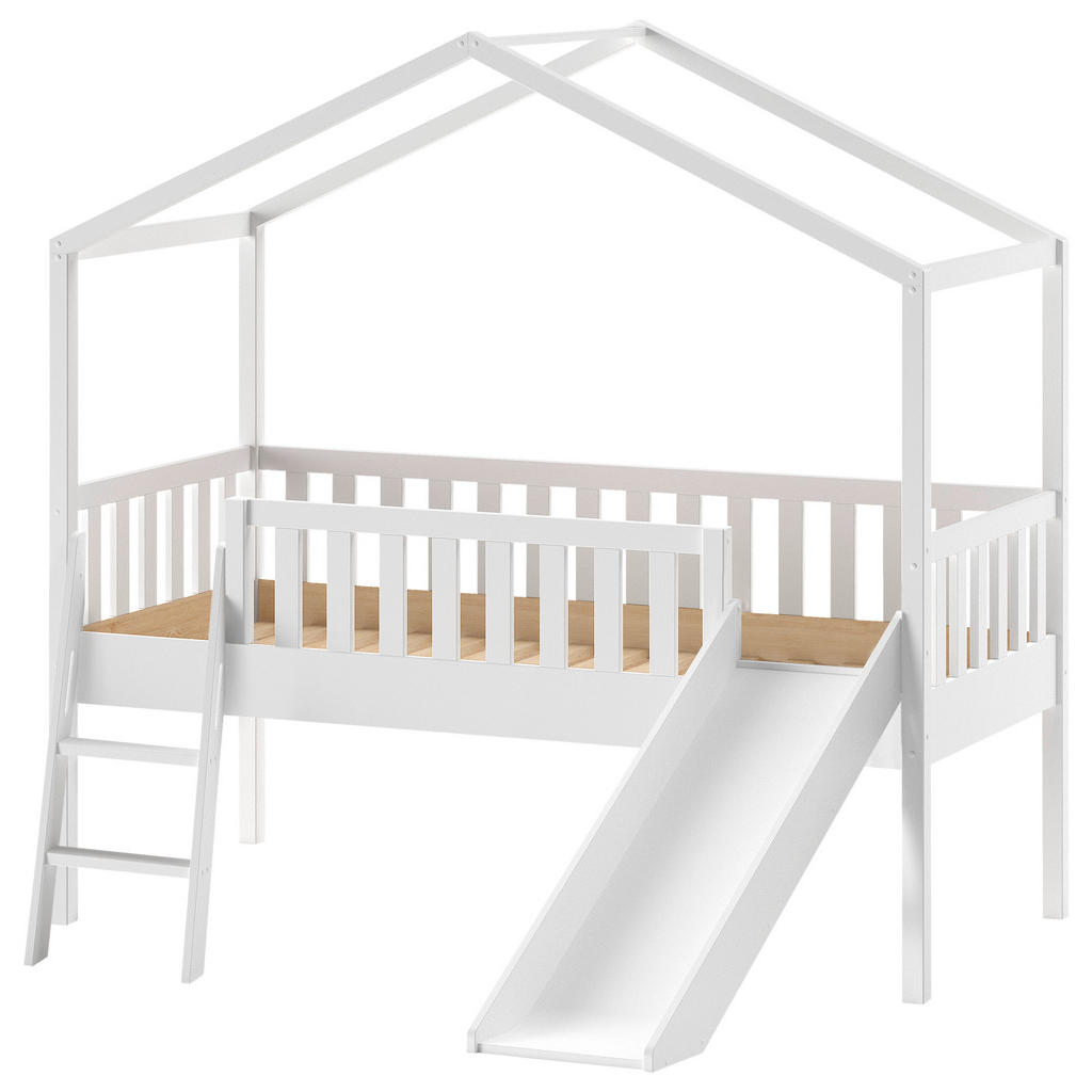 Thumbnail - Mid.you Hausbett, Weiß, Holz, Kiefer, massiv, Höhe ca. 30 cm, 90x200 cm, nicht verstellbar, Kinder- & Jugendzimmer, Kind...
