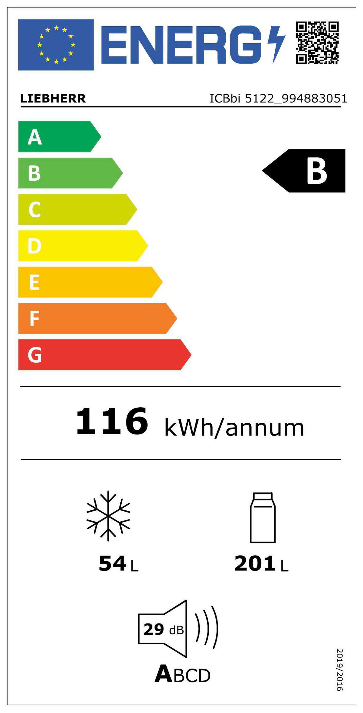 KÜHL-GEFRIER-KOMBINATION ICBBI5122-22  - Weiß, Basics, Kunststoff (55,9/177/54,6cm) - Liebherr