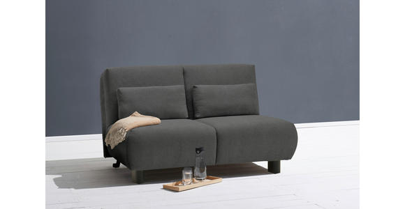 SCHLAFSOFA Flachgewebe Dunkelgrau  - Dunkelgrau/Schwarz, KONVENTIONELL, Textil/Metall (150/85/100cm) - Carryhome