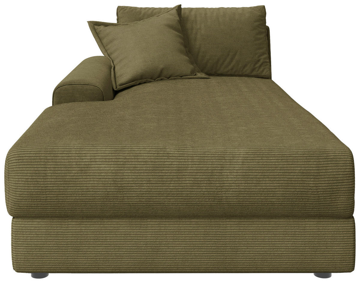BIGSOFA Cord Olivgrün  - Schwarz/Olivgrün, MODERN, Kunststoff/Textil (117/93/190cm) - Carryhome