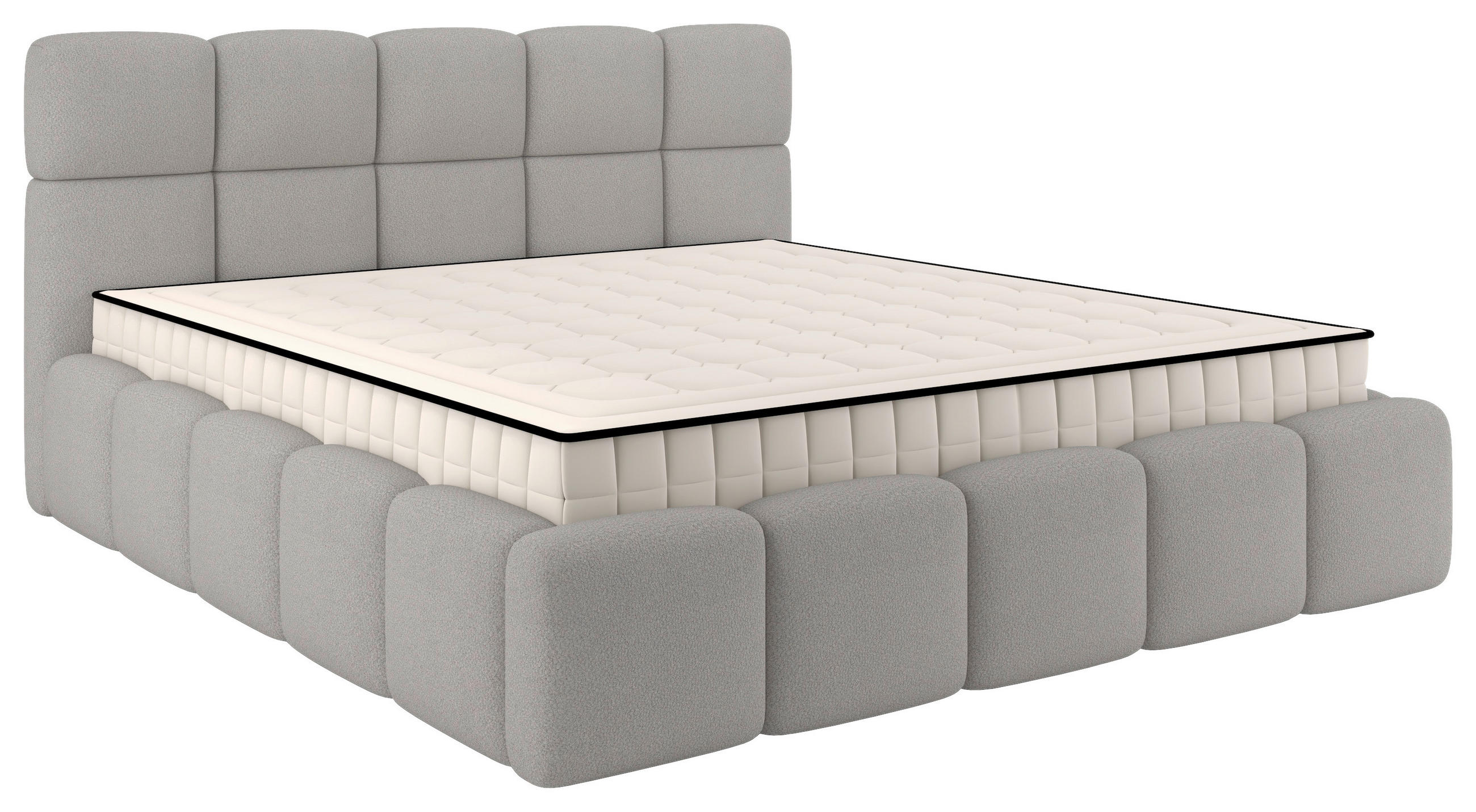 Polsterbett Cloudy Mit Matratze Champagner, Lf: 180x200 Cm