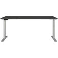 SCHREIBTISCH 180/80/72-118 cm  in Graphitfarben, Silberfarben  - Silberfarben/Graphitfarben, MODERN, Holzwerkstoff/Metall (180/80/72-118cm) - Novel