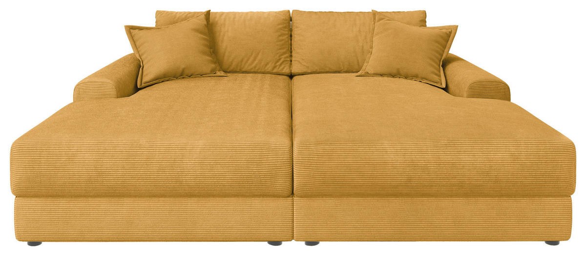 BIGSOFA Cord Senfgelb  - Senfgelb/Schwarz, MODERN, Kunststoff/Textil (234/93/190cm) - Carryhome