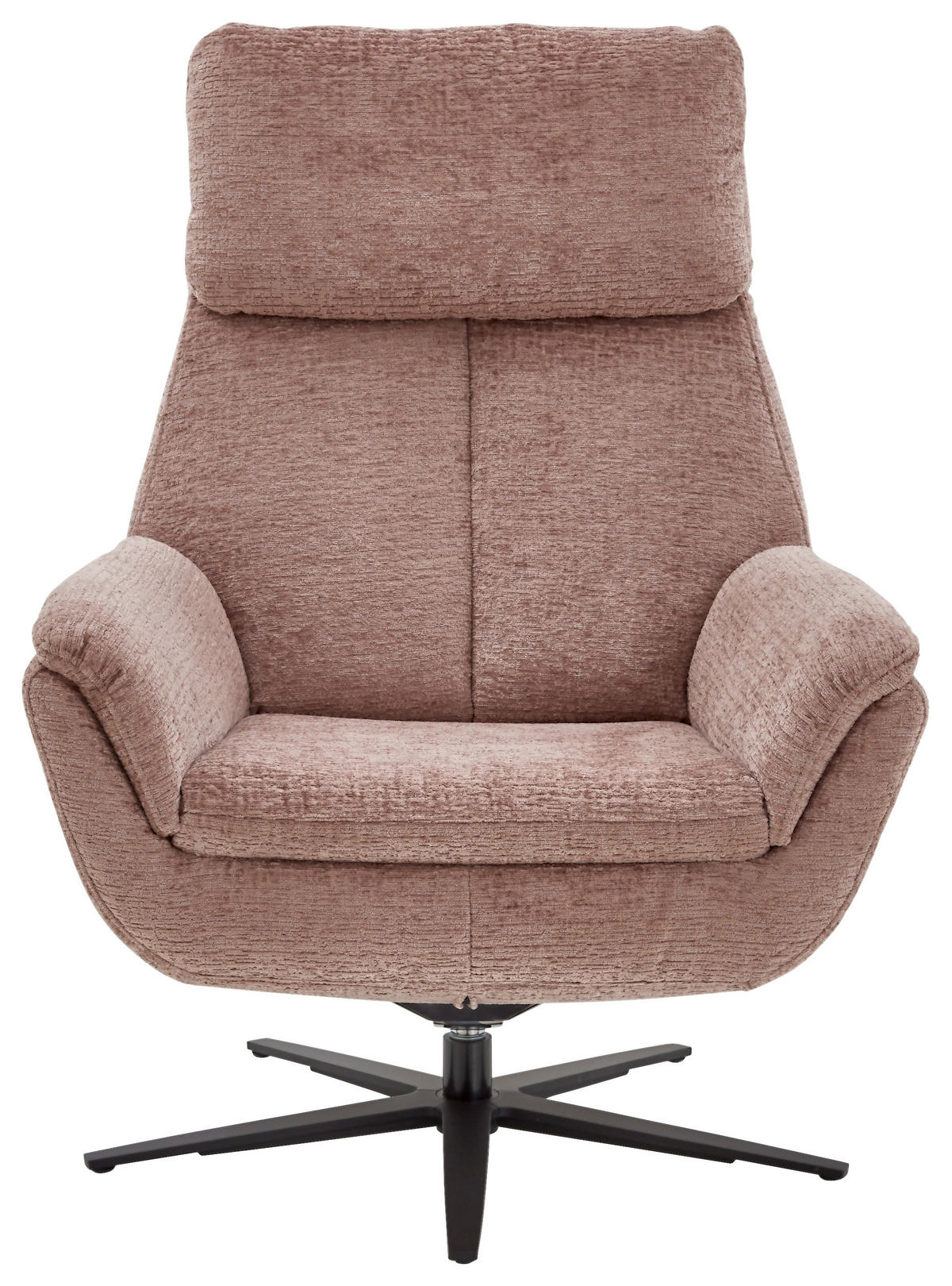 RELAXSESSEL drehbar Chenille    - Hellrosa/Schwarz, Design, Textil/Metall (79/108/89cm) - Beldomo Style