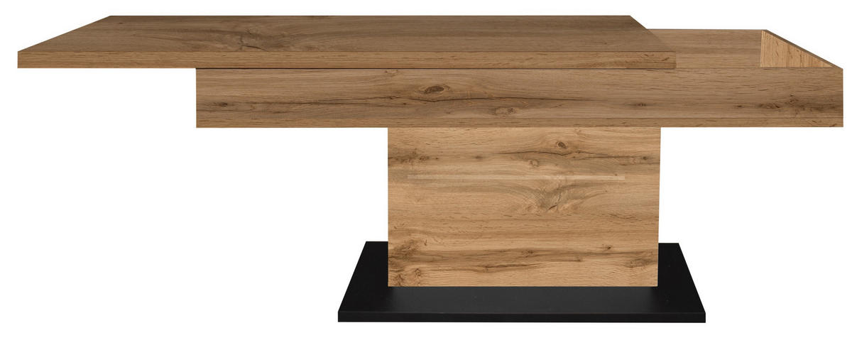COUCHTISCH Lift Couchtisch rechteckig Schwarz, Eiche Wotan  - Eiche Wotan/Schwarz, Design, Holzwerkstoff/Metall (110/58-77/60cm) - MID.YOU