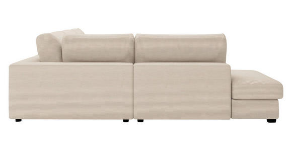 ECKSOFA in Cord Creme  - Creme/Schwarz, KONVENTIONELL, Kunststoff/Textil (250/314cm) - Carryhome