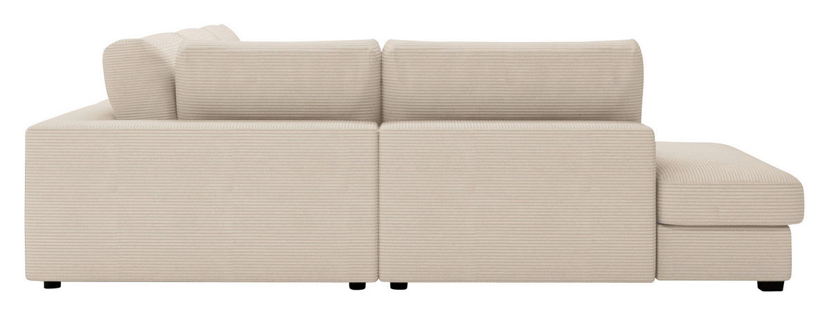 ECKSOFA in Cord Creme  250/314 cm  - Creme/Schwarz, KONVENTIONELL, Kunststoff/Textil (250/314cm) - Carryhome