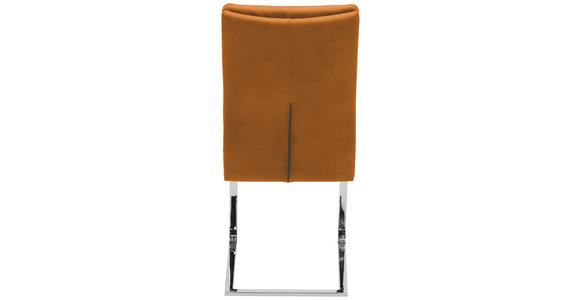 SCHWINGSTUHL in Stahl Mikrofaser - Chromfarben/Gelb, Design, Textil/Metall (47/100/64cm) - Novel