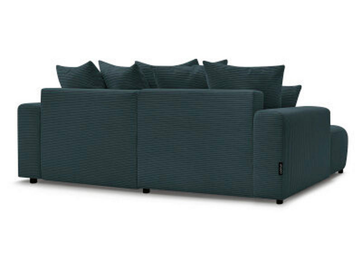 ECKSOFA Ottomane links  ATILLA Dunkelblau Cord  - Schwarz/Dunkelblau, MODERN, Kunststoff/Textil (149/244cm)