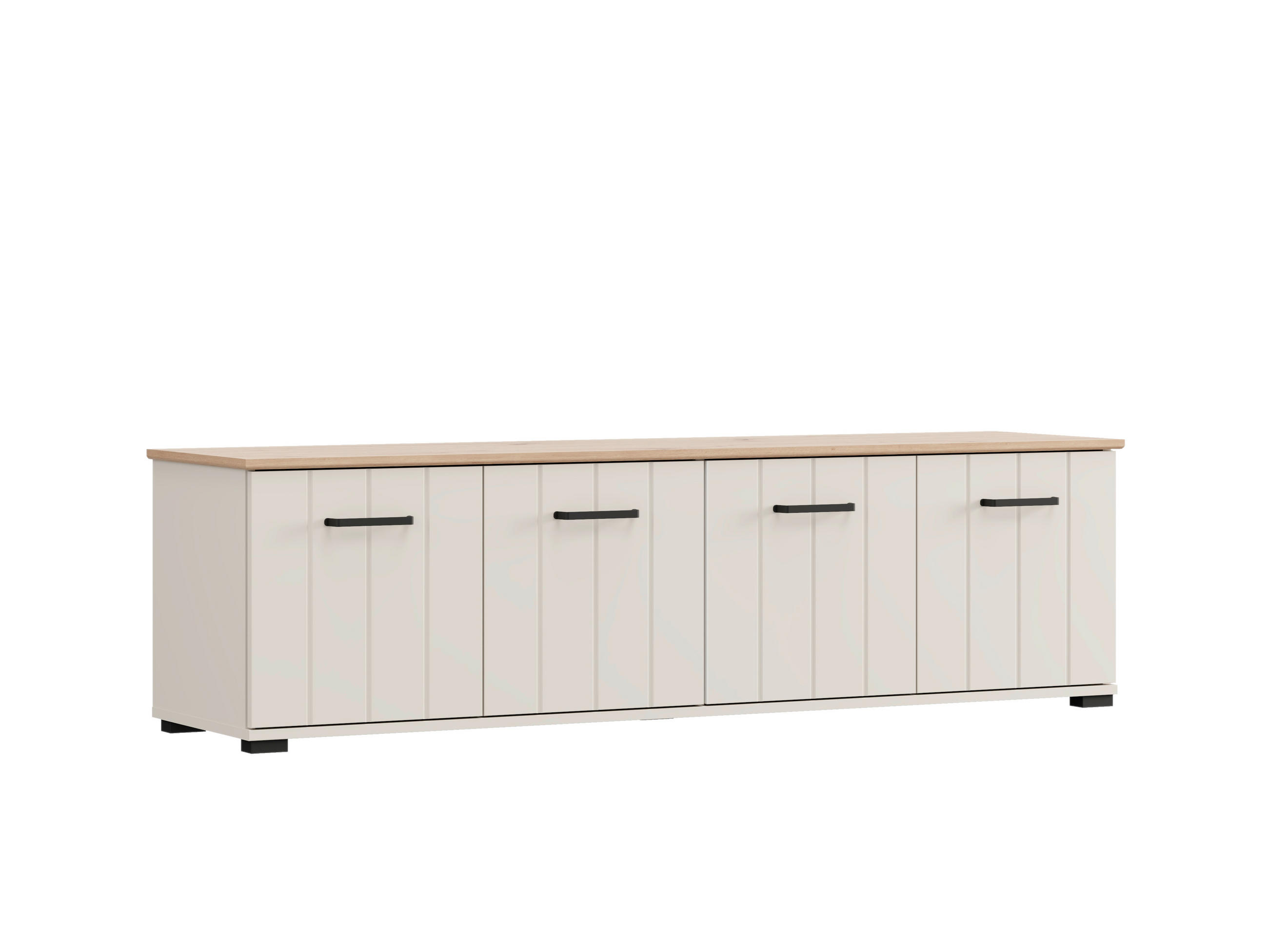 LOWBOARD  156/44/40,5 cm  stehend  - Kaschmir/Schwarz, Basics, Holzwerkstoff/Kunststoff (156/44/40,5cm) - Carryhome
