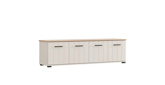 LOWBOARD  156/44/40,5 cm  stehend  - Kaschmir/Schwarz, Basics, Holzwerkstoff/Kunststoff (156/44/40,5cm) - Carryhome