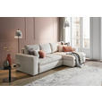 ECKSOFA in Chenille Creme  - Creme/Schwarz, KONVENTIONELL, Kunststoff/Textil (292/150cm) - Hom`in