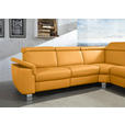 ECKSOFA in Echtleder Gelb  - Gelb/Alufarben, Design, Leder/Metall (271/239cm) - Cantus