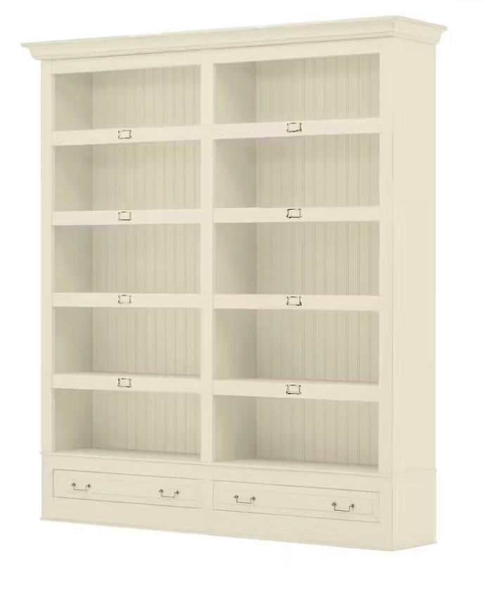 BÜCHERWAND Pinie massiv Weiß  - Bronzefarben/Weiß, LIFESTYLE, Holz/Metall (214/238,5/46,5cm) - Livetastic