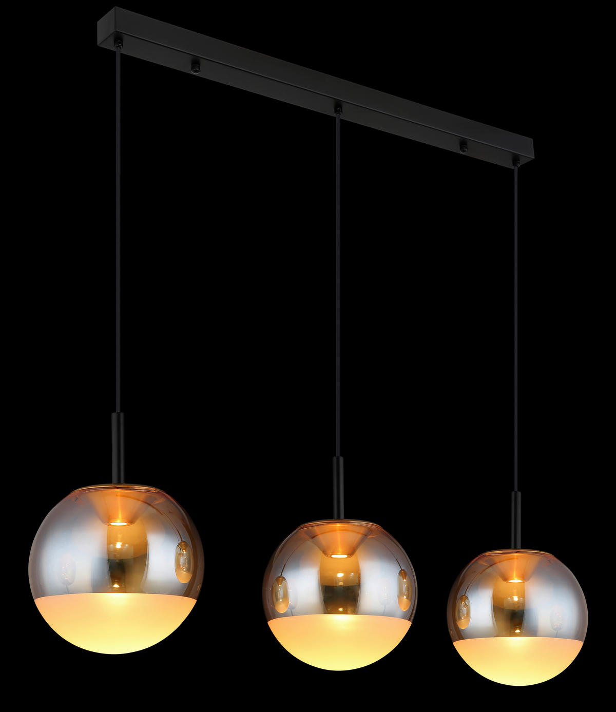 LED-HÄNGELEUCHTE 106/25/130 cm  - Messingfarben/Schwarz, KONVENTIONELL, Glas/Kunststoff (106/25/130cm)
