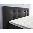 BOXSPRINGBETT 180/200 cm,  in Anthrazit, Topper, Matratzen, H2 + H3 = mittel + fest  - Chromfarben/Anthrazit, KONVENTIONELL, Kunststoff/Textil (180/200cm) - Carryhome
