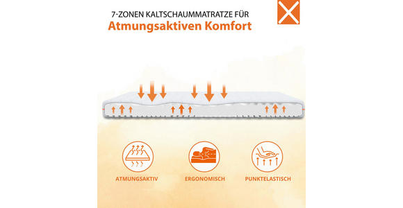 WENDEMATRATZE 80/200 cm Höhe ca. 14 cm - Weiß, Basics, Textil (80/200cm) - Xora